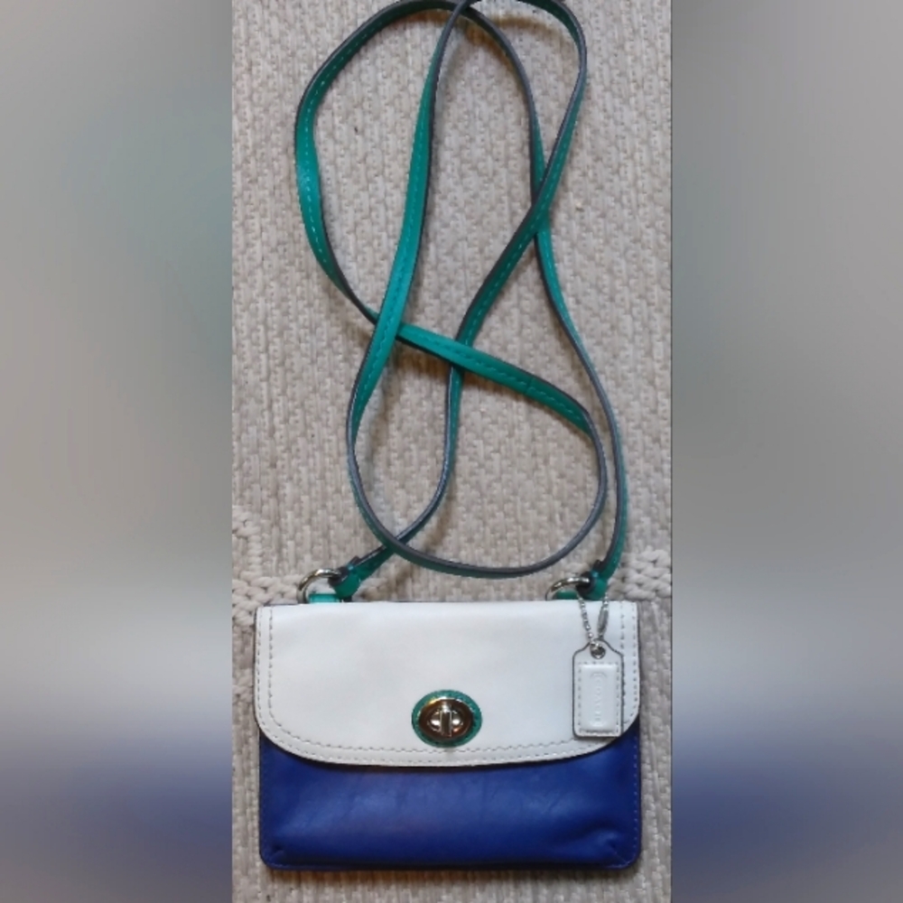 Coach Colorblock Dylan Crossbody Blue White Green